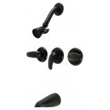Kingston Tub Shower Faucet, Matte Black