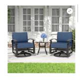 Gotland 3-Pcs Outdoor Rockers, Gray