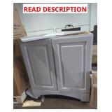 30" x 18.5" x 32.5" Grey Vanity w/ Damaged Top