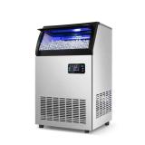 24 in Ice Maker with 55 lb Bin, Silver