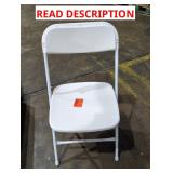 White Steel Frame Plastic Seat Folding Chair