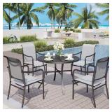 Black 5-Piece Metal Patio Dining Set