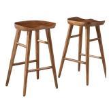 Saville 27" Walnut Backless Stools (2)