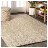 Hiro Hand Woven Jute Ivory Rug 3x5)
