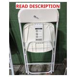 White Steel Frame Plastic Seat Folding Chair