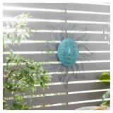 30 in. x 30 in. Metal Teal Wall Decor