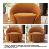 Orange Velvet Swivel Barrel Chair
