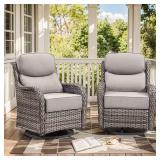 MoonLuxe Gray Swivel Glider Chair (2-Pack)
