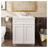 Shaker White Plywood Vanity Sink Base Cabinet
