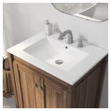 Tucson 24" Vanity Top White 3 Faucet Holes