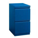 20 in. D 2-Drawer Blue Pedestal File Cabinet