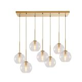Vintage Gold Chandelier with Globe Glass