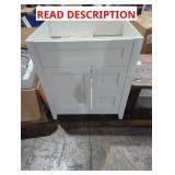 30" x 21.5" x 34-1/4" White Vanity Base