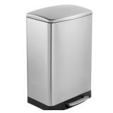 13 gal Silver Rectangle Step-On Trash Can