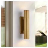 Derrow 15in 2-Light Gold Cylinder Sconce