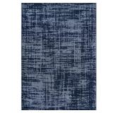 Atlas Navy 5x7 Rubber-Back Rug Indoor/Outdoor
