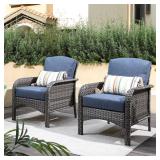 Venice Gray 2-Piece Outdoor Wicker Chair Set