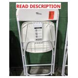 White Steel Frame Plastic Seat Folding Chair