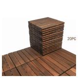 12x12 Outdoor Wood Deck Tiles (Brown, 20)