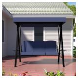 2-Person Metal Outdoor Patio Swing Chair