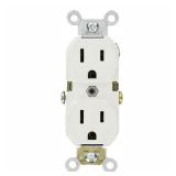 15 Amp Commercial Duplex Outlet, White