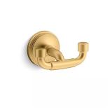 Paces Wall Mounted J-Hook Robe Hook, Brass