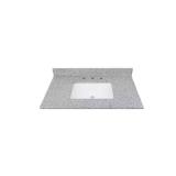 37 in. W Granite White Vanity Top, Gray