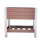 Brown Vinyl Elevated Garden Bed with Shelf