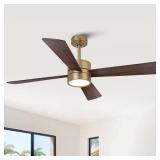 52 in. Indoor Gold Smart Ceiling Fan