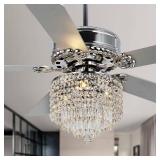 Veneto 52" Chrome Ceiling Fan with Light