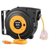 Retractable Extension Cord Reel with Outlet