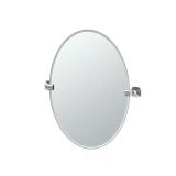 Jewel 27x24 Frameless Oval Mirror Chrome
