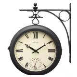 9-in Indoor/Outdoor Double-Sided Clock