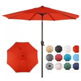 9 ft. Round 8-Rib Steel Patio Umbrella, Orange