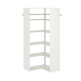 30 in. W White Corner Wall Shelf System