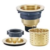 Gold Sink Drain Kit with Basket, Stopper & Lid