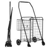 Folding Shopping Cart with Dual Baskets