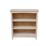 36 in. Unfinished Wood 3-Shelf Bookcase