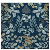 Getty Blue Navy Damask Non-Pasted Wallpaper