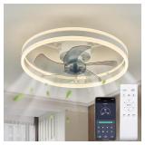 20 in. LED White Ceiling Fan with Remote