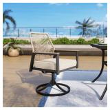 Metal Frame Rope Patio Swivel Chair (2-Pack)