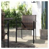 Patio Wicker Chair, Stackable Outdoor Chair