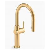 KOHLER Crue Brushed Brass Pull-Down Faucet