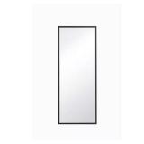 Timeless Home 14x36in Black Metal Mirror
