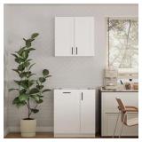 White Base Cabinet with Trash Bin