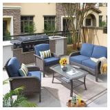 Denali Gray Loveseat Sofa + Table