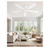 46 in. White Ceiling Fan with Remote