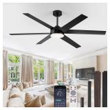 60 in. Black Walnut 6-Blade Fan with Lights