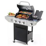 3-Burner Propane Gas Grill with Side Burner