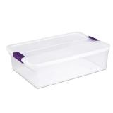 6- Sterilite 32 qt Clear Latch Box 6.5 in. H